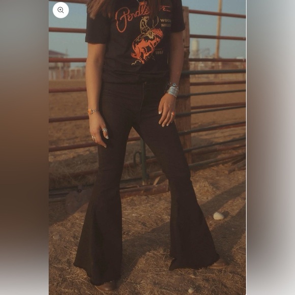 Home Folk Women's Black Flare Jeans - Picture 1 of 16